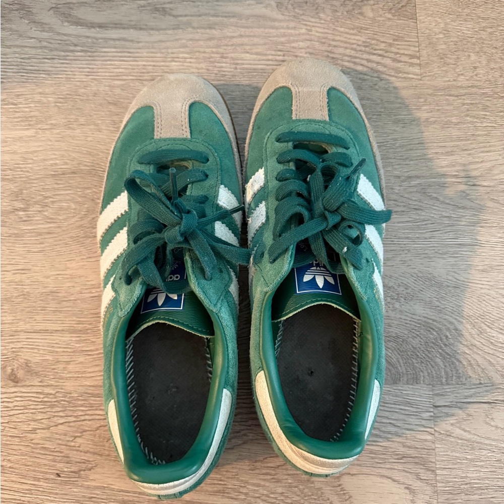 Sambas adidas Green Suede Sneakers with White Stripes
